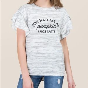 NWOT Francescas Pumpkin Spice Latte t-shirt